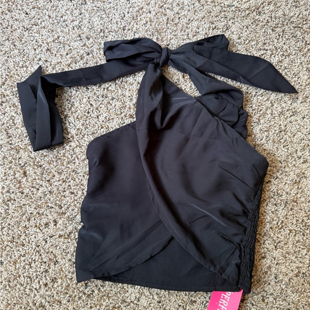 Elegant Black Halter Top